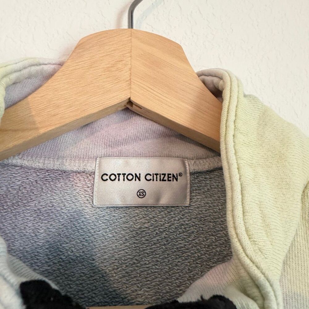 Cotton Citizen Tie Dye Half Zip Pullover Cropped Sweatshirt Women's Size XS - Picture 5 of 7